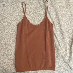 Aeropostale sparkly burnt orange stretchy tank top size M/L
